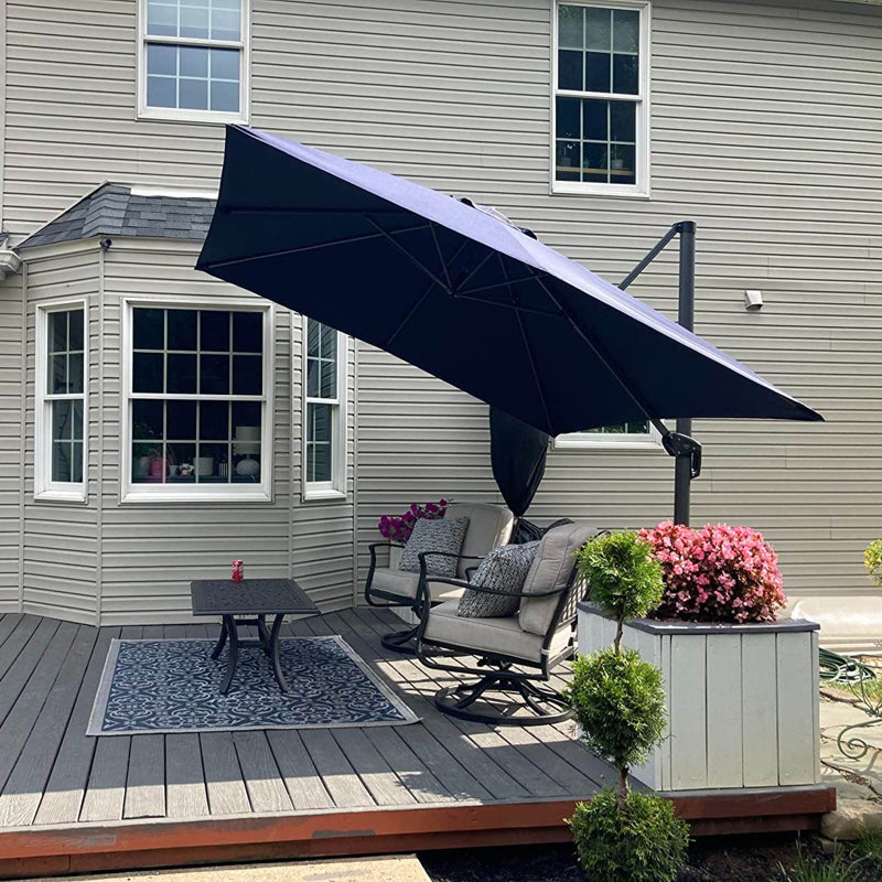 Parasol en porte-à-faux 120 po Shanissa, Bleu marine