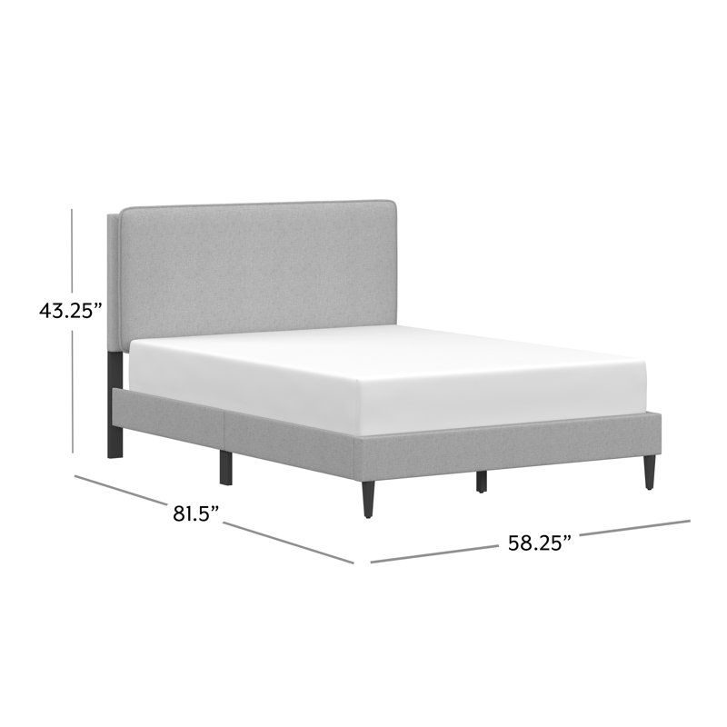 Bobrow Upholstered Bed, Light Gray, Full 