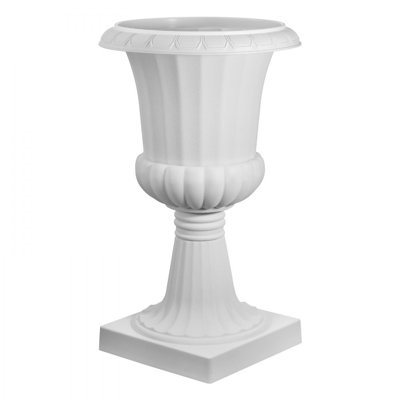Plastic Urn Planters, 15.74 x 26.4 Inch, White Classic Flower Pots Front Porch Planters, Indoor & Outdoor Vase for Wedding, Party, Event, Home, Stage, Garden, Balcony, Patio Decoration