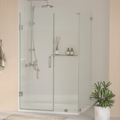 Cabine de douche de coin sans cadre de l 38 po x P 42 po x H 76 po avec verre transparent de 3/8 po facile à nettoyer