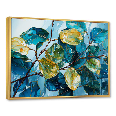 Feuilles charmantes, harmonie liquide sur toile