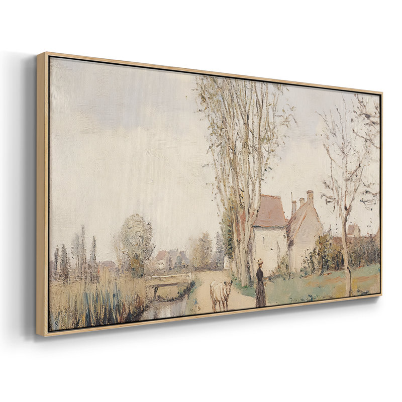 Paysage, série CLCL-XXIX, toile tendue avec châssis, prête à être accrochée, H 25 po x l 49 po, Naturel