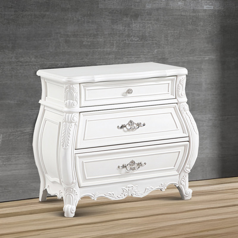 Jaria King 3PC Bedroom Set White, King, 3 Pcs: Bed, 2 Nightstands