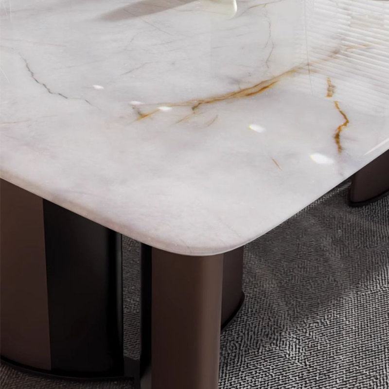 Rectangular marble dining table, 29.53"H x 62.99"L x 35.43"W