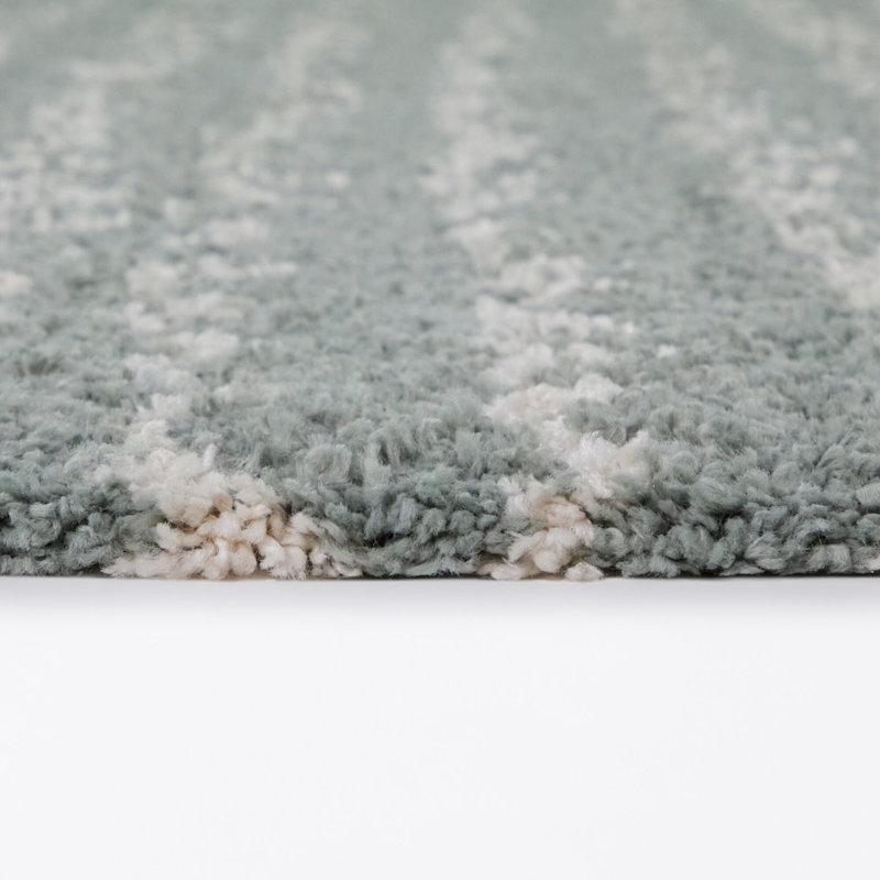 Marcial Light Blue Kids Modern Squiggle Area Rug, 3'11" x 5'7"