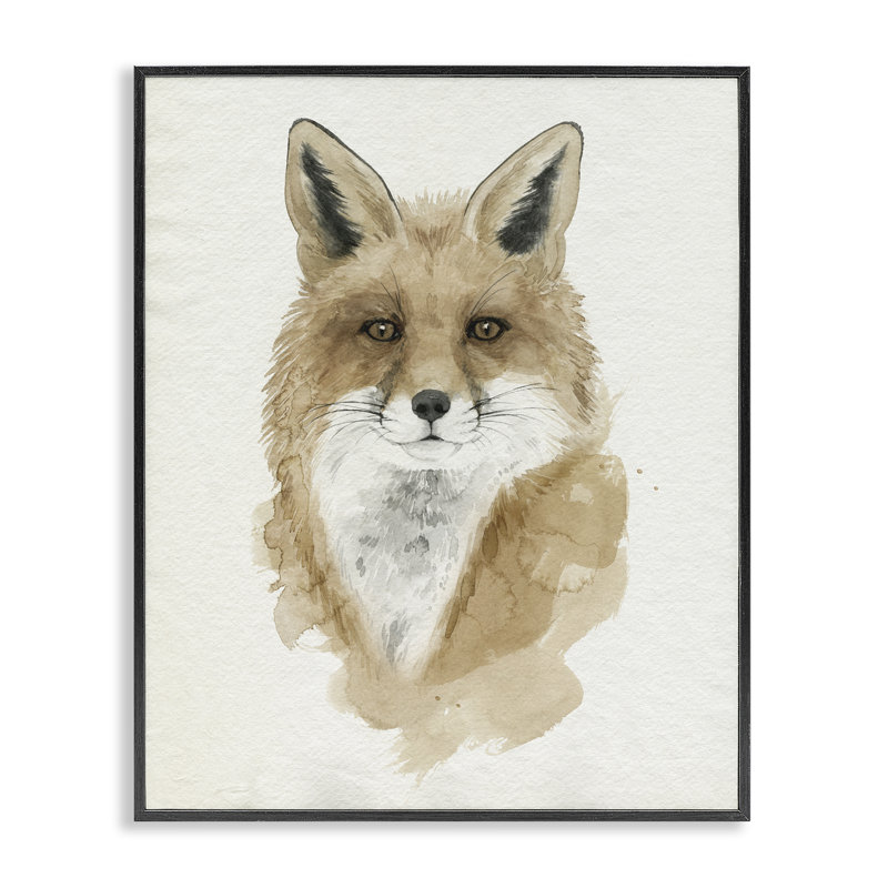 Portrait de renard aquarelle minimal, estampe numérique, design par Grace Popp, H 14 po x l 11 po