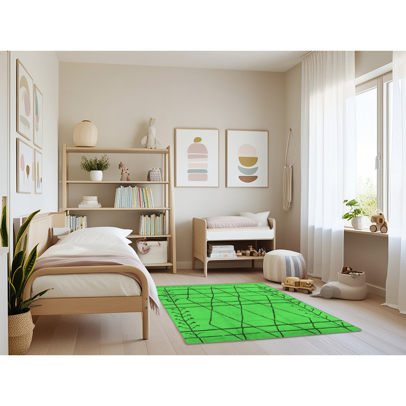 Iarlaith Washable Geometric Indoor Rug, Rectangle 3' x 5'