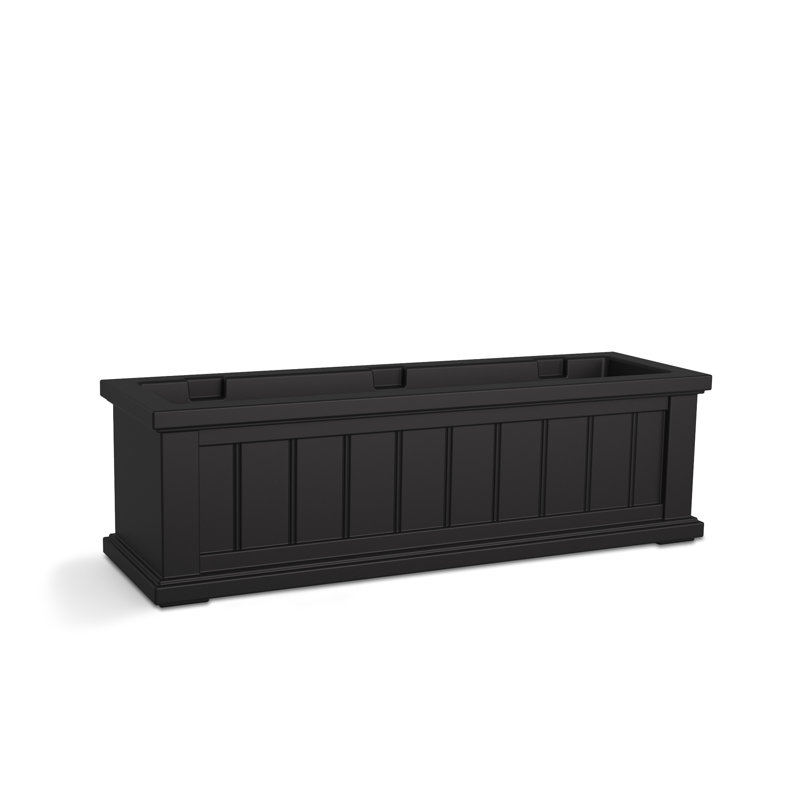 Selevae Resin Window Box Planter with Water Reservoir, 11" H x 36" W x 11" D, Black