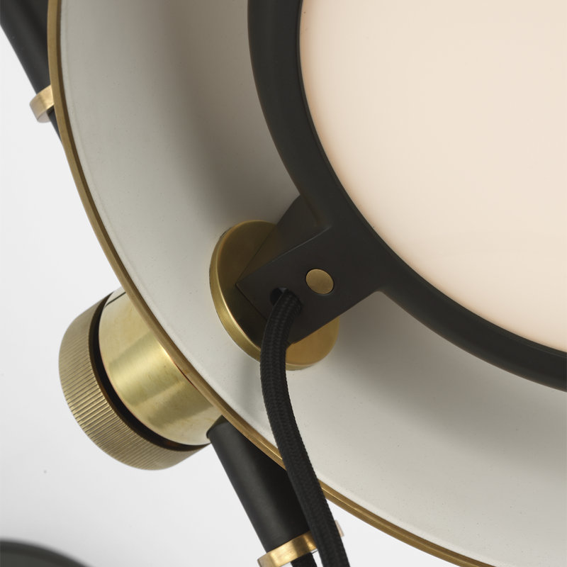 Thomas O'Brien Oso 13" Articulating Arc Wall Light, Modern Iron/Hand-Rubbed Antique Brass, Iron
