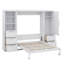 Grand lit escamotable mural comprenant un garde-robe élégant, des tiroirs coulissants et des tablettes polyvalentes-1795184698