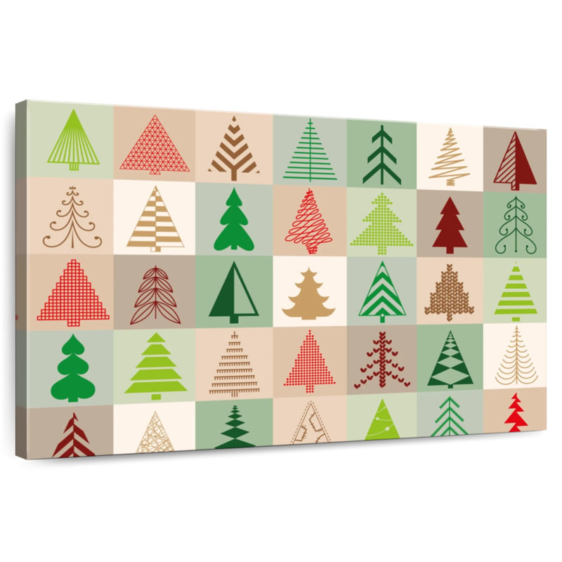 Illustration d'arbres de Noël, H 30 po x l 45 po