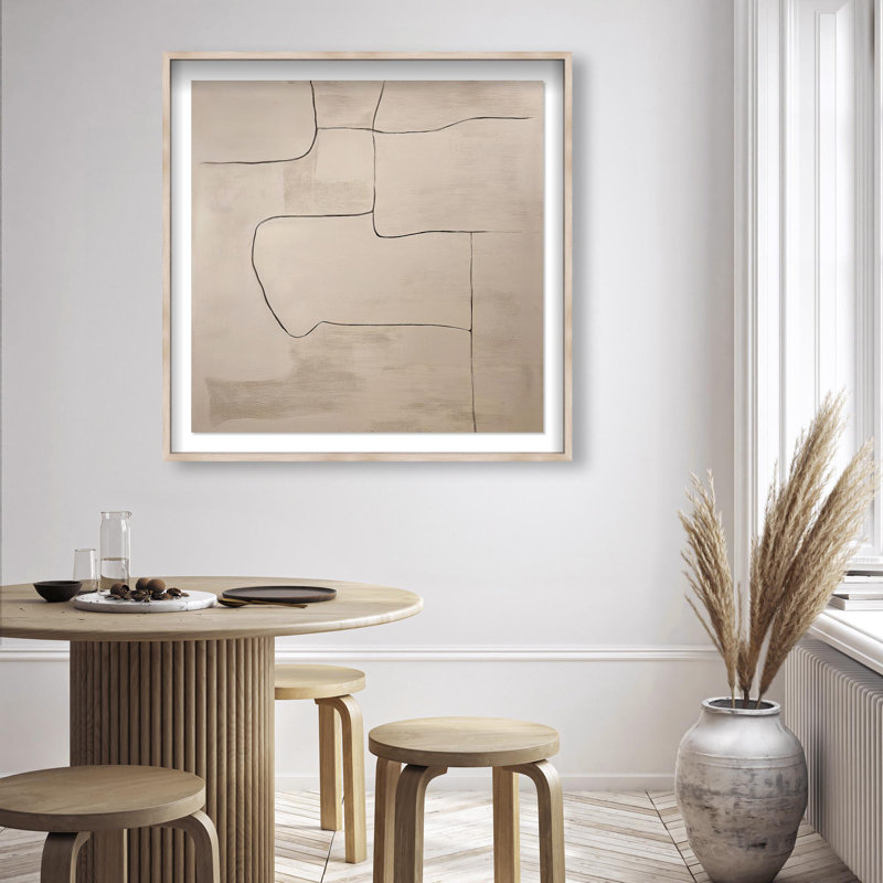 Oliver Gal Tawny Textures Abstract - Luxury Shadowbox Framed Wall Art, 26" H x 26" W, Cream