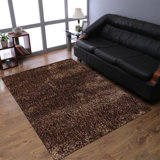 Predmore HAND TUFTED SHAG POLYESTER ECO-FRIENDLY AREA RUGS : Beige & Brown Colour | Solid Design