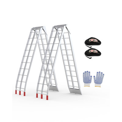 Loading Ramps for Pickup Trucks lbs Capacity Lightweight Aluminum Ramps with Premium Accessories Easy Assembly 750L 89*12inch Steel bar