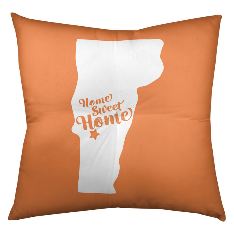Coussin Sweet Home, 26 po x 26 po, Orange, Rutland