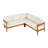 Galorex Modern Rustic Acacia Wood L-Shape Outdoor Patio Conversation Sofa Set with Thick Cushions, Arc Frame Design, Adjustable Feet & All-Weather Garden Seating-129434503