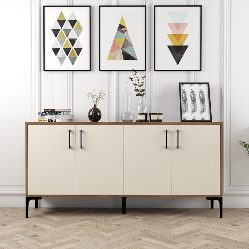 Jerin 160cm Console Table, Brown/Cream
