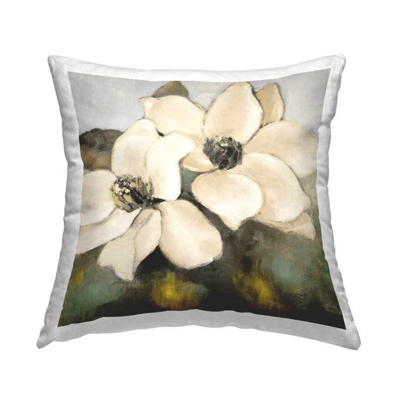 Coussin décoratif imprimé Magnolia Blossom Duo par Lanie Loreth