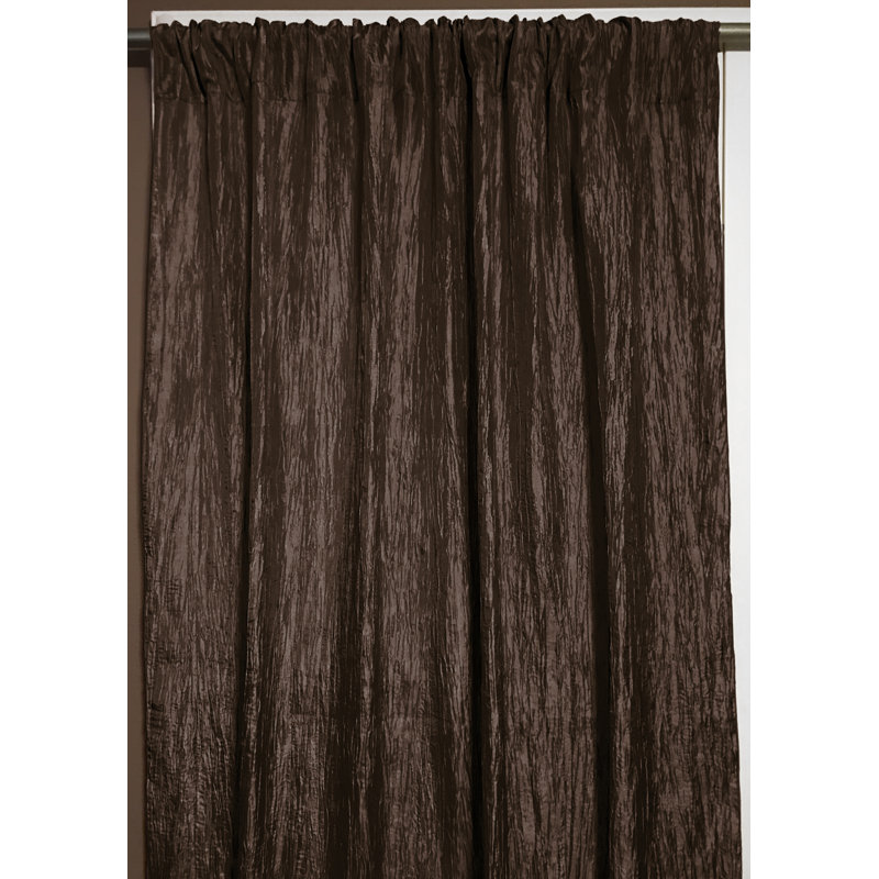 Gyle Semi Sheer Curtains / Drapes Single Panel, 54" W x 108" L, Brown