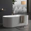 Baignoire autoportante 67 po en acrylique, baignoire profonde avec trop-plein et drain 67 po.-126173826