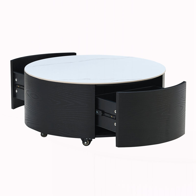 Table basse ronde Modern, Noir