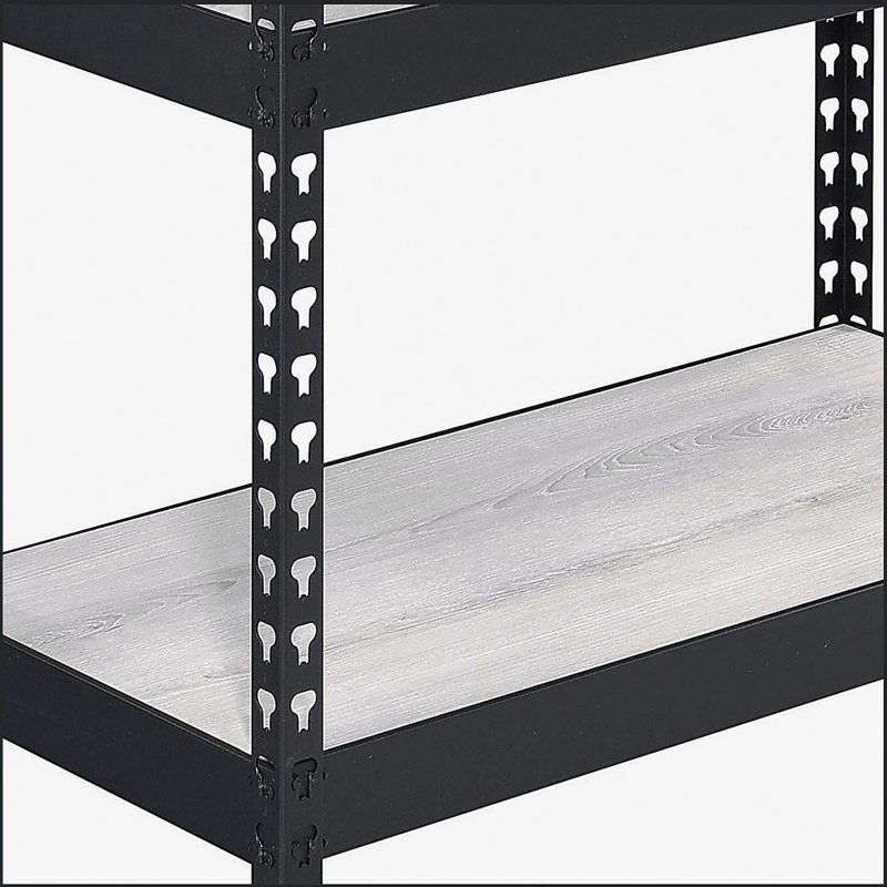 Natural and Black 4-tier Bookcase