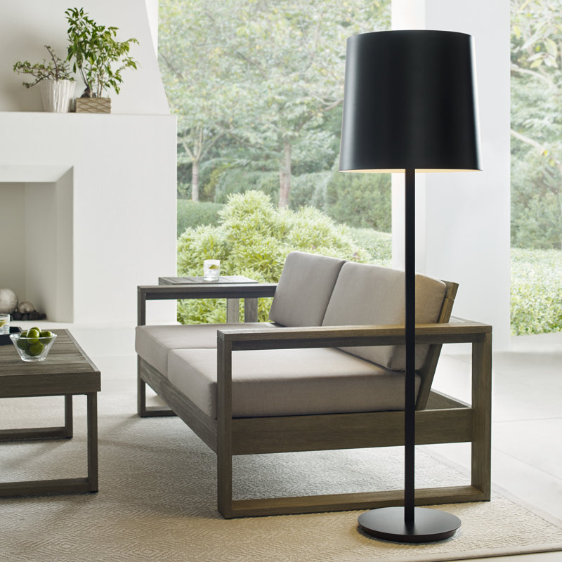 Lucia Outdoor Large Floor Lamp, Black, Black