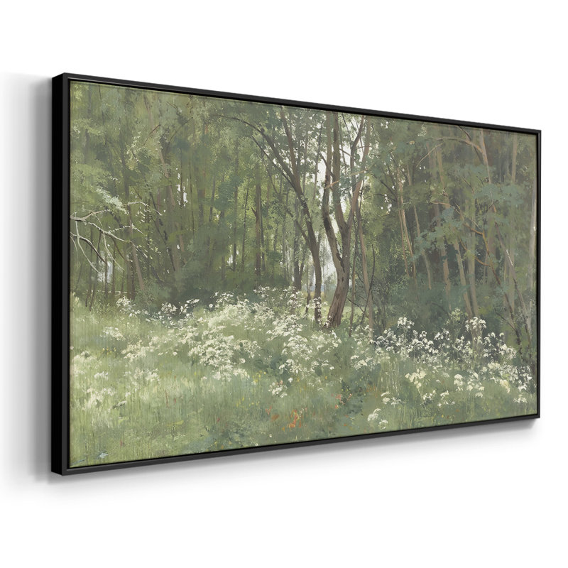 Série Paysage - Mxxv - Toile tendue avec châssis encadré - Prêt à être accroché, H 17 po x l 33 po, Noir