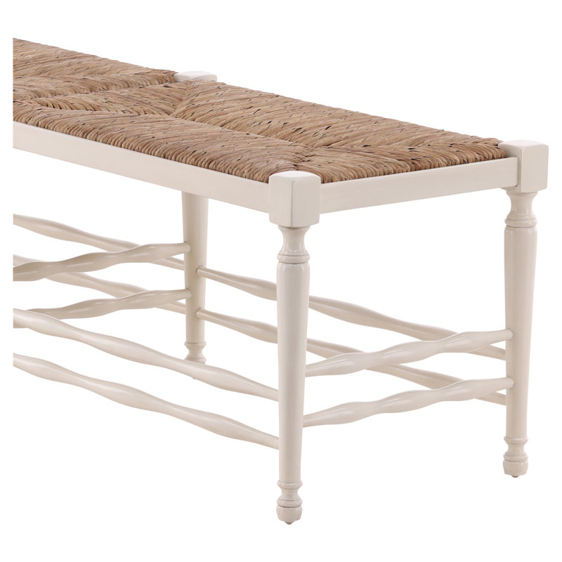  Banc à pieds tournés en acajou crème