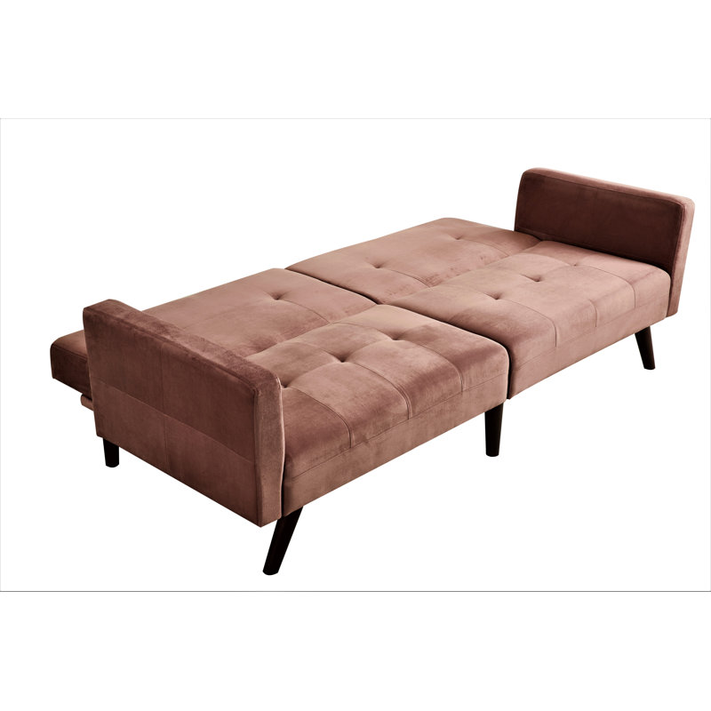 Osbaldo Reclining Sofa Bed, Pink Velvet