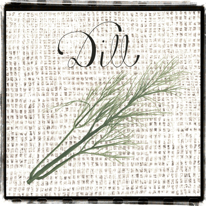 Herbes en toile de jute III, H 12 po x l 12 po x P 1,25 po