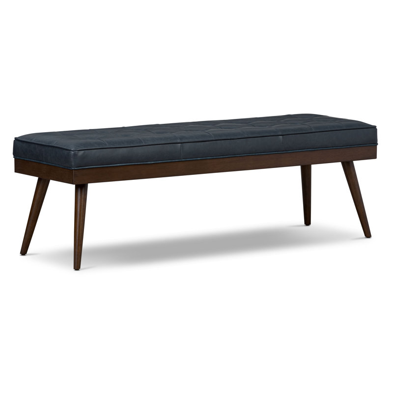 Luca Full-Grain Italian Genuine Leather Bench, Deepsky Blue