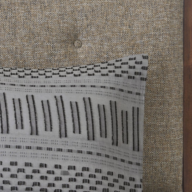 Édredon 100% coton très captivant gris / noir, Gris / Noir, Édredon très grand et 2 taies décoratives stand
