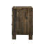 Table de chevet en bois massif massif brun rustique avec deux tiroirs de rangement dorés