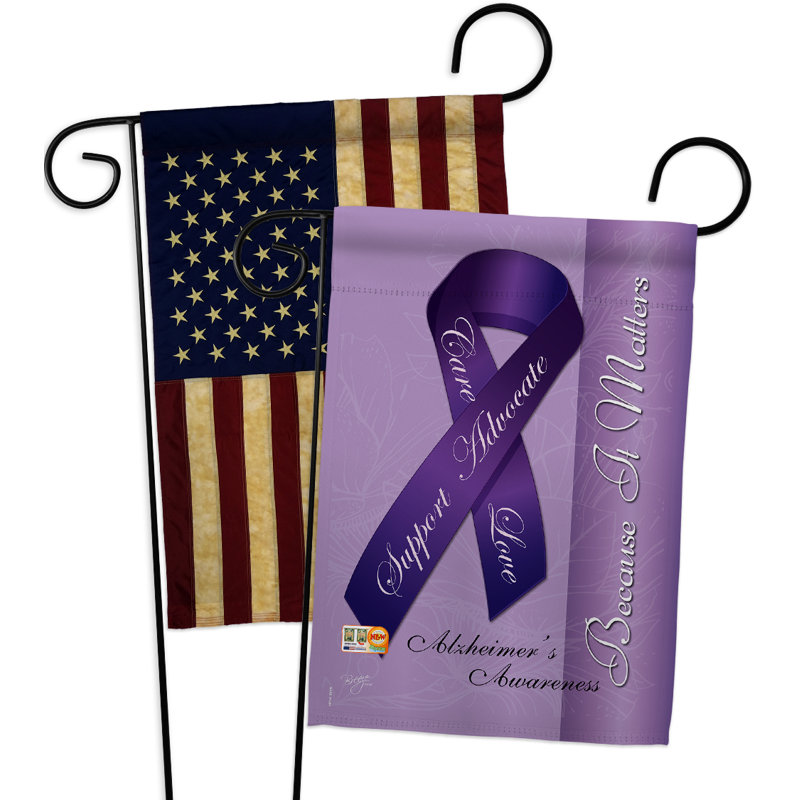 Drapeau de jardin décoratif en polyester 19 x 13 po Alzheimer's Impressions