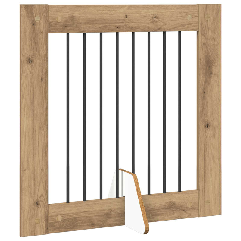 Engineered Wood Free Standing Pet Gate, Artisan Oak, 60cm H x 200.5cm W x 34cm D