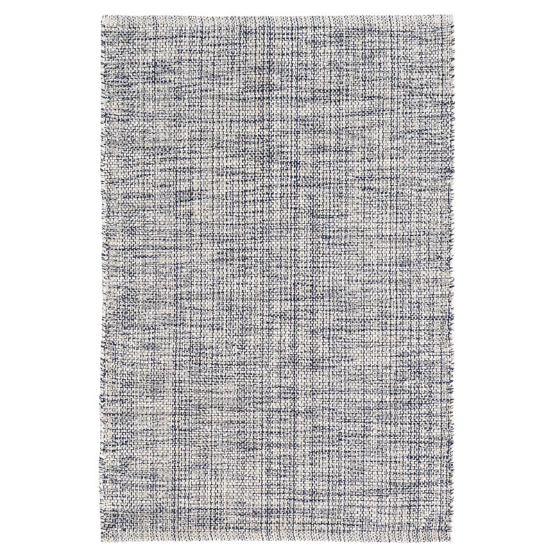 Tapis en coton indigo tissé à la main Marled, Tapis de couloir 2 pi 6 po x 12 pi