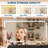 Makeup Vanity Desk with LED Mirror, Power Outlets & 10 Drawers, Glass Top Dressing Table with Stool for Bedroom-1293830514