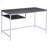 Grey And Chrome Rectangular Writing Desk