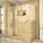 Unidoor Plus 60" W x 36.375" D x 72" H Frameless Pivot Rectangle Shower Enclosure with Fixed Panel-17781146