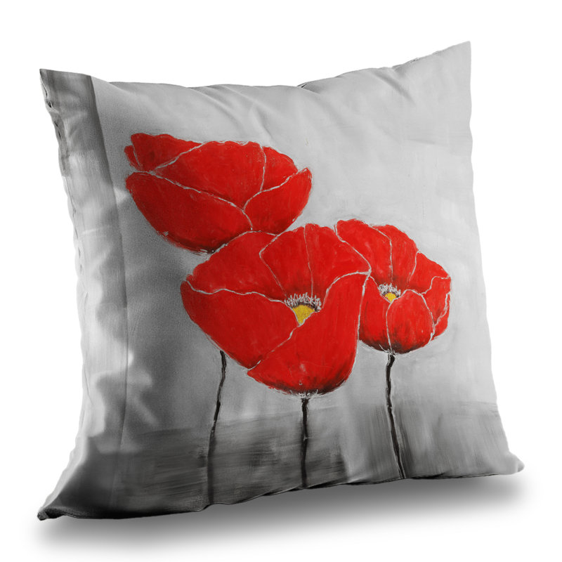 Three Poppies Industrial Gray Poly Twill Throw Pillow | Home Decor