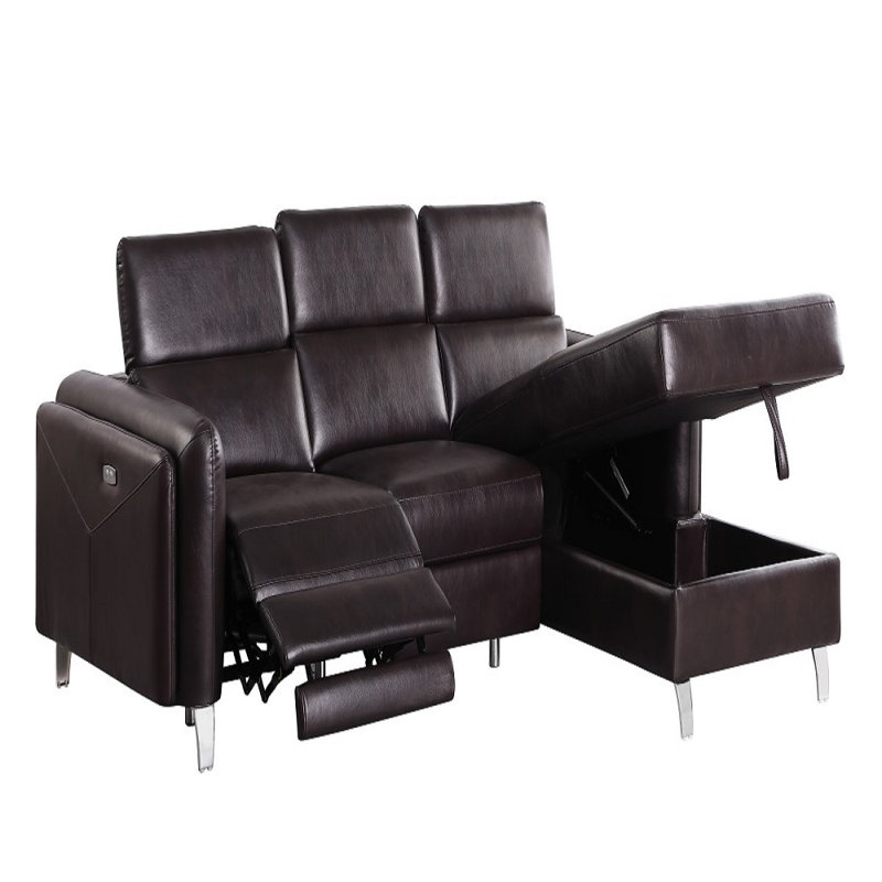 Canapé inclinable réversible de 65,5 po Jonothon, Mélange de polyester brun