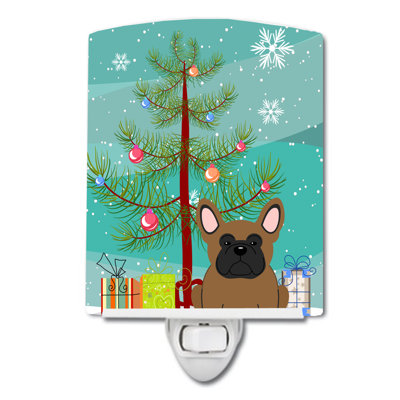 Éclairage de nuit en céramique et arbre de noël beagle