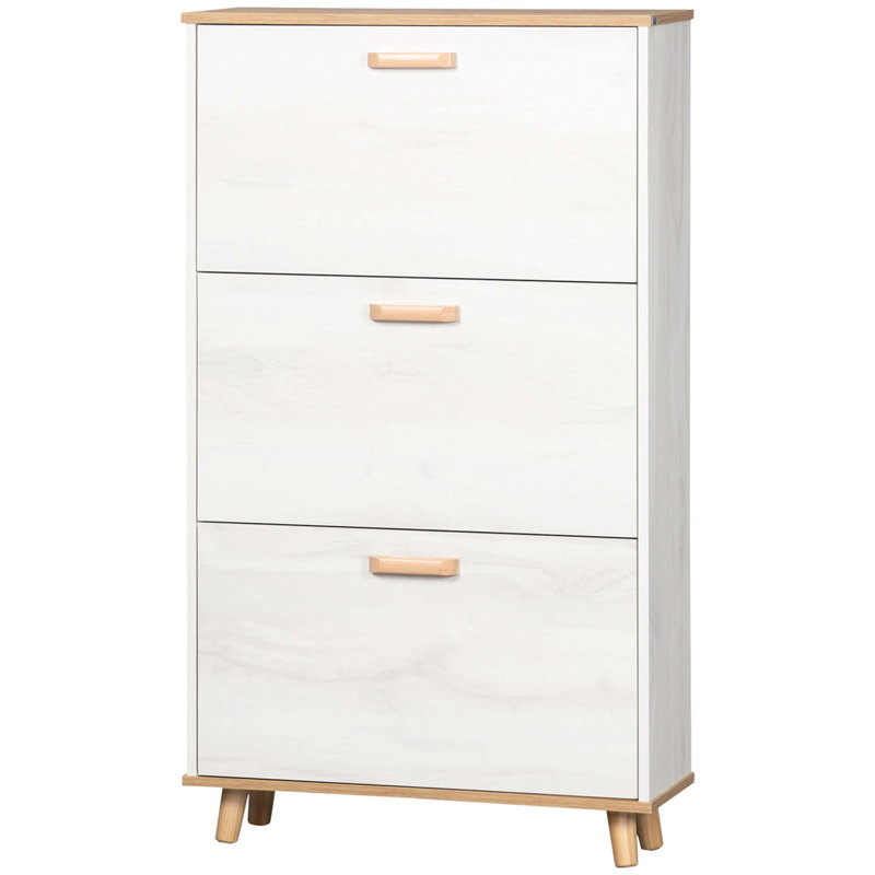 12 Pair Flip Down Shoe Storage, Cream