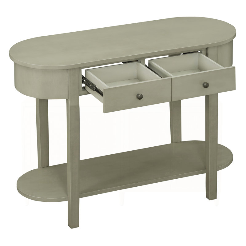 Charming Vintage Conway with Curved Lines and Functional Storage, Grey