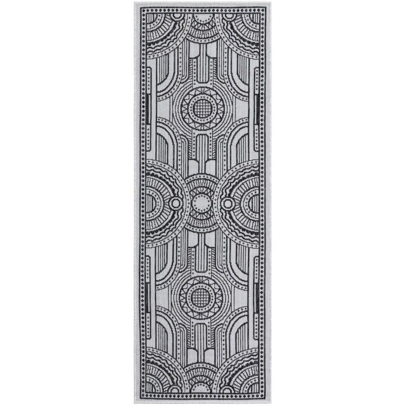 Tapis de couloir blanc et noir Aucun, Tapis de couloir 2 pi x 6 pi 1 po