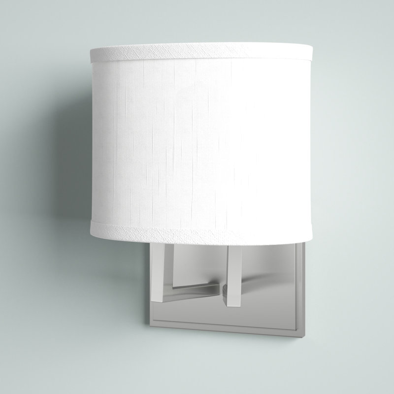 Addyson Dimmable Bath Sconce, Brushed Nickel / Slate Grey Fabric