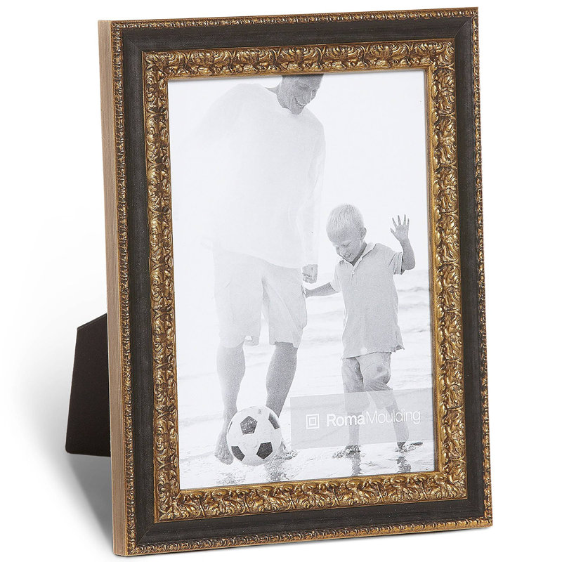 Ruvo Wood Picture Frame, 4" x 6", Gold / Black