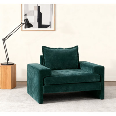 Fauteuil d'appoint avec accoudoirs larges 40,9 po Chenille