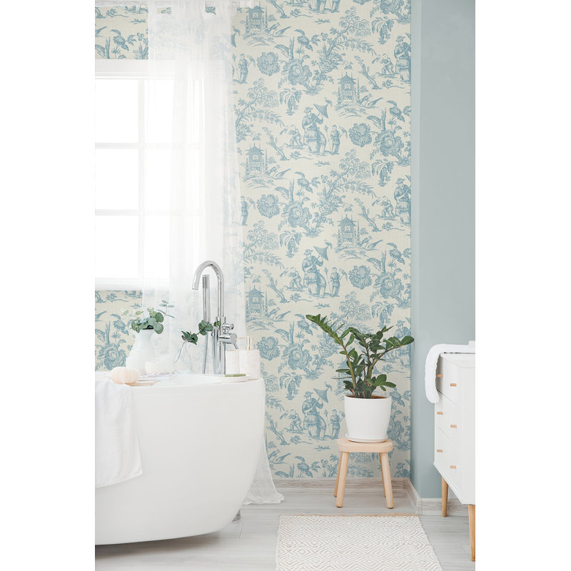 Rouleau de papier peint L 27 pi x l 27 po Aizel, Bleu bisque